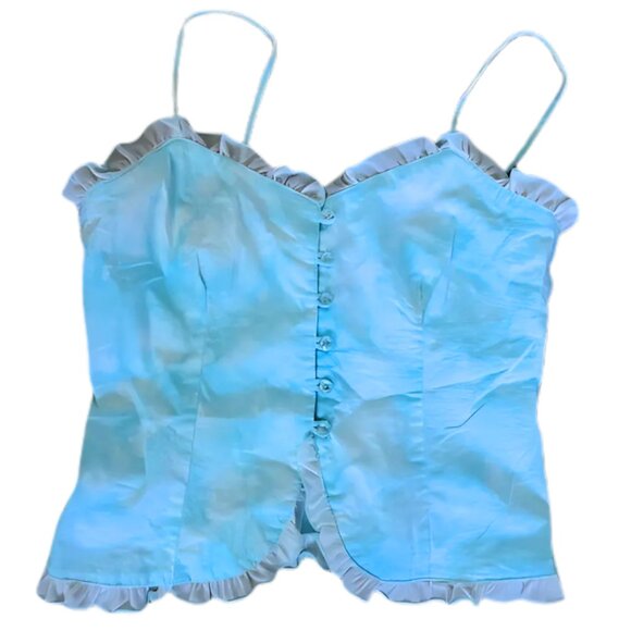 Heart Moon Star RARE Small Y2K Blue Sky Bustier - Picture 1 of 4